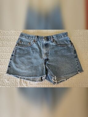 Levi's 550 Classic High-Rise Light Blue Denim Cutoff Shorts, Size 34